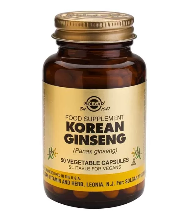 Ginseng Coreano Extracto de Raíz (Panax ginseng) cápsulas vegetales