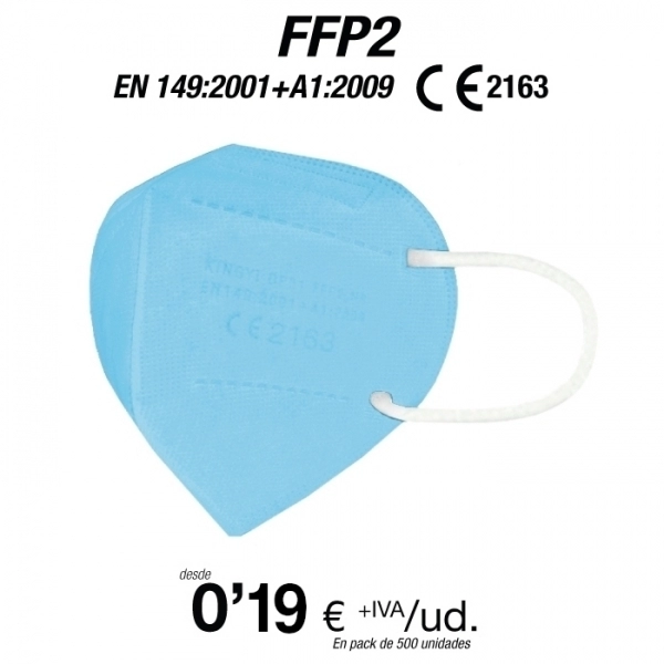 FFP2 Color Azul Claro con certificacion europea