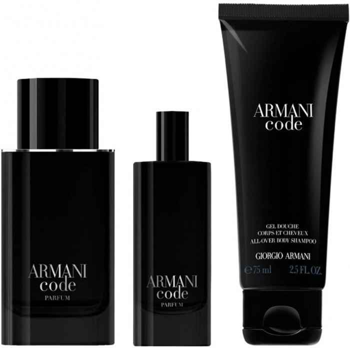 Set Armani Code Parfum 75ml + 15ml + Body Shampoo 75ml