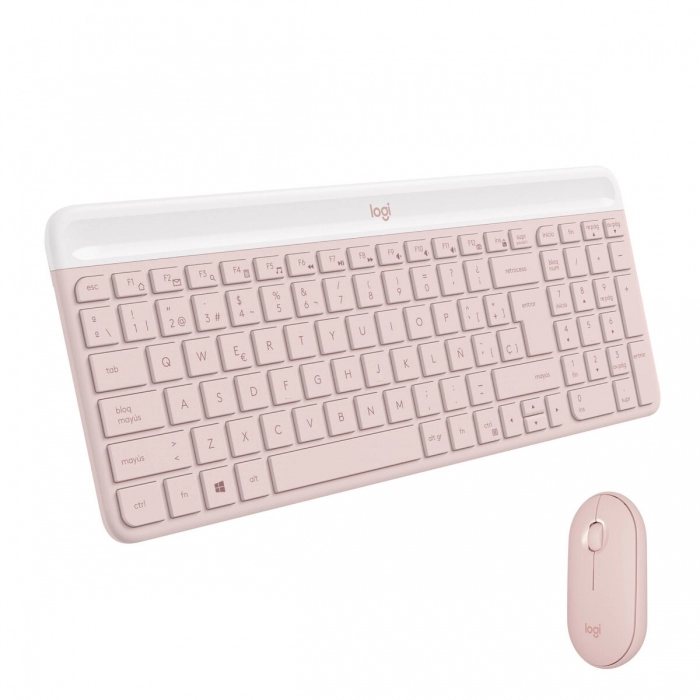 Teclado y Ratón Logitech MK470 Slim Combo Rosa