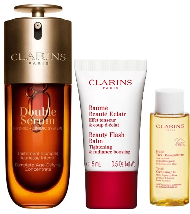 Set Double Serum 50ml + Baume Beauté Eclair 15ml + Huile Très Démaquillante 10ml