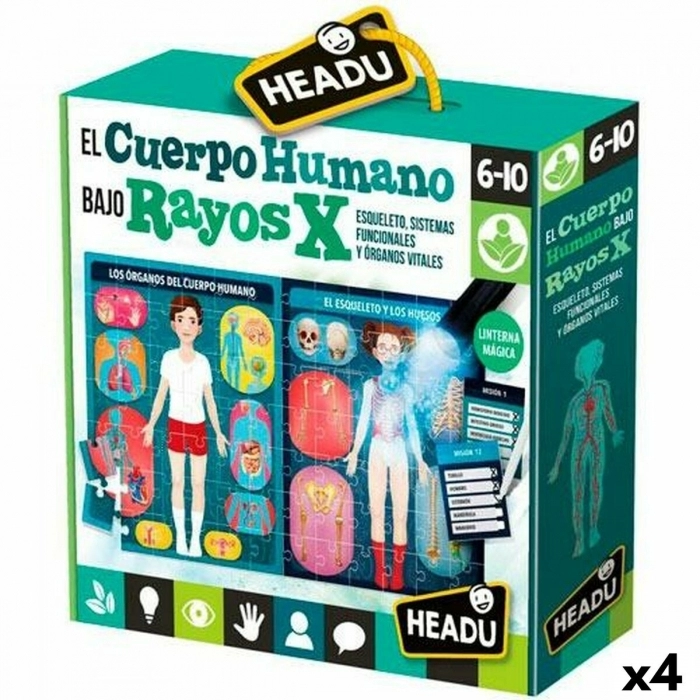 Juego Educación Infantil HEADU El cuerpo humano Rayos X (4 Unidades)