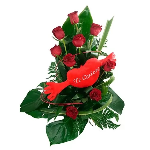 Abrazos 9 Rosas Rojas - Comprar online en 