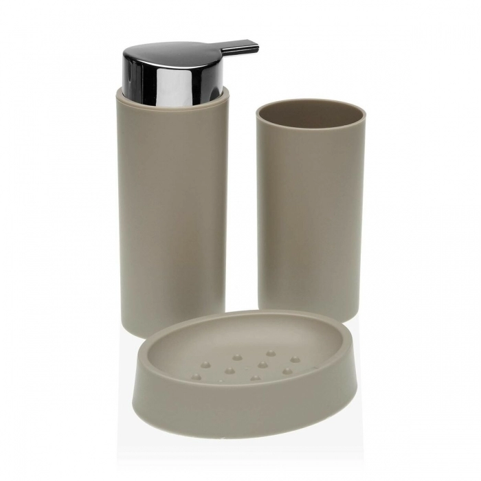 Set de Baño Versa Beige Polipropileno (6,5 x 16 x 6,5 cm)