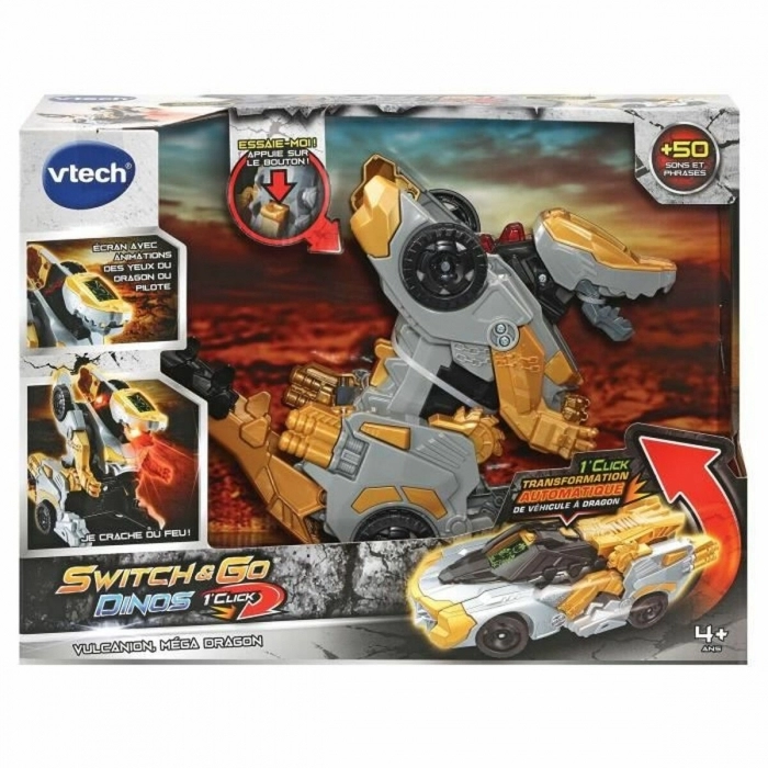 Vehículo Transformador Vtech Switch & Go Dinos - Vulcanion, Mega Dragon