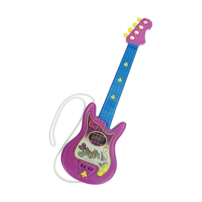 Guitarra Infantil Reig Party Morado Azul 4 Cuerdas Eléctrica