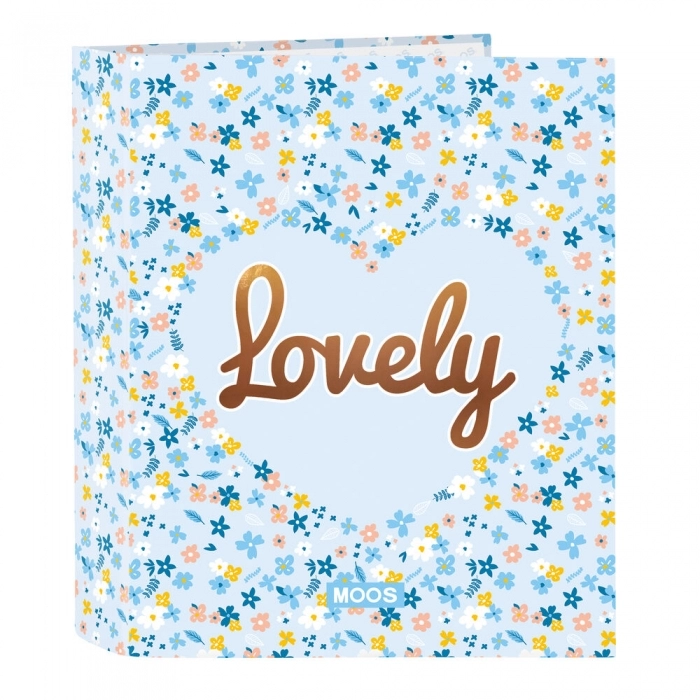 Carpeta de anillas Moos Lovely Azul claro A4 (27 x 33 x 6 cm)