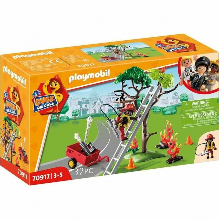 Playset Playmobil Duck on Call Bombero Gato 70917 (32 pcs)