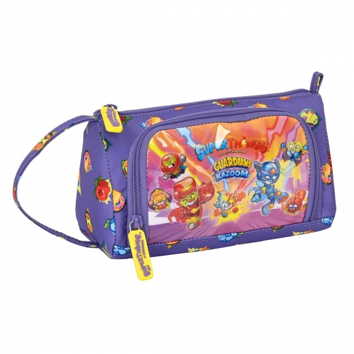 Estuche Escolar con Accesorios SuperThings Guardians of Kazoom Morado Amarillo (