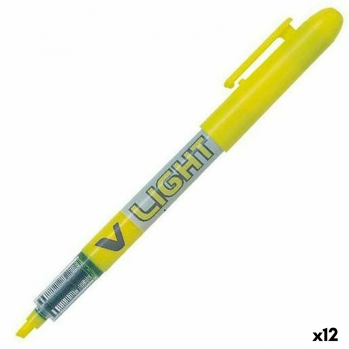 Marcador Fluorescente Pilot V Light Amarillo 12 Unidades