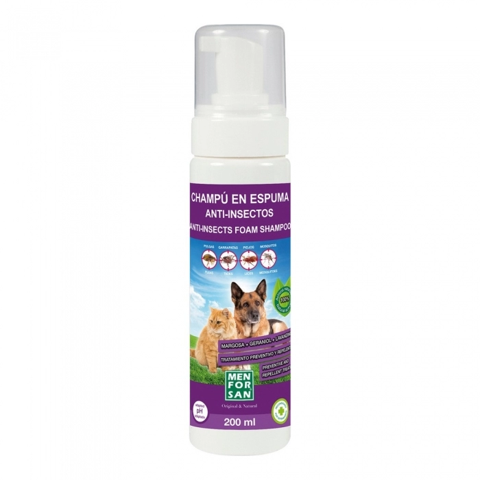 Champú para mascotas Men for San Espuma Repelente de insectos (200 ml)