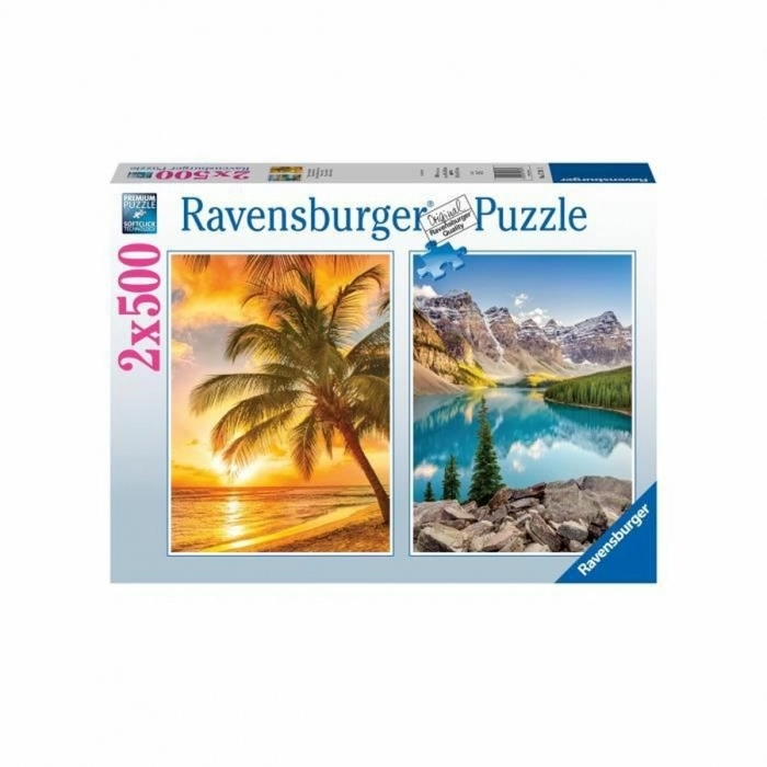 Puzzle Ravensburger Mountains & Beach 2 x 500 Piezas