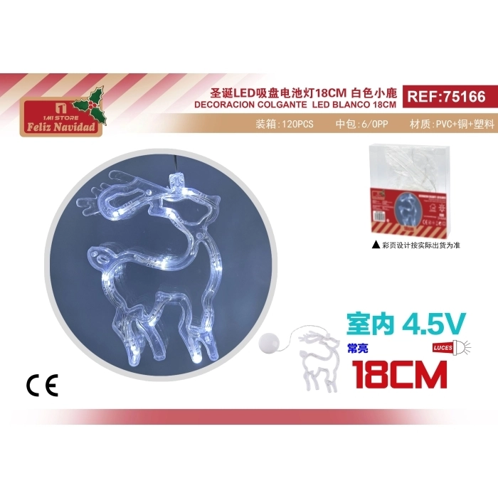 DECORACION COLGANTE LED BLANCO 18CM COLOR BLANCO DECORACION COLGANTE LED BLANCO 18CM COLOR BLANCO