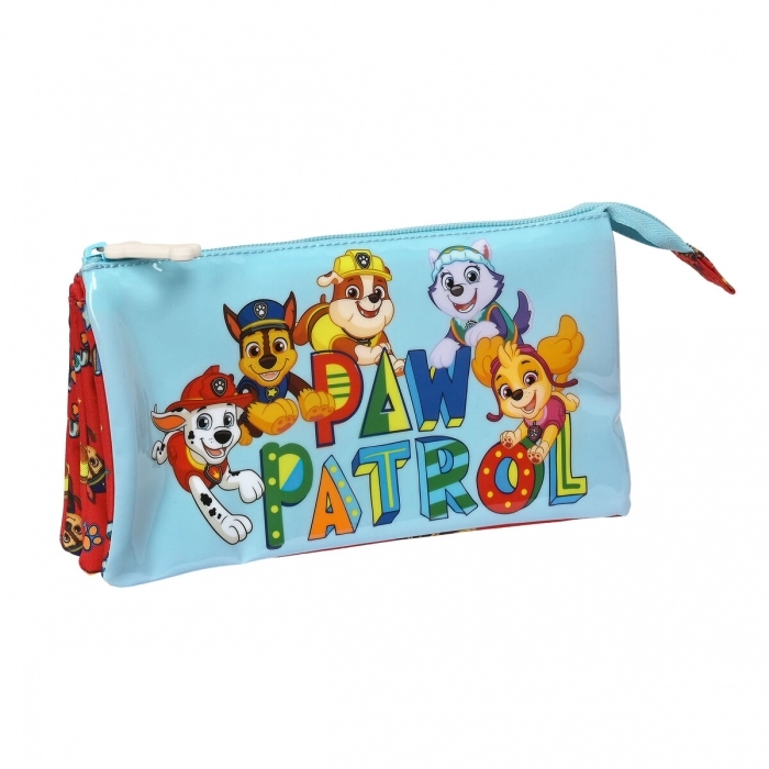 Portatodo Triple The Paw Patrol Funday Rojo Azul claro (22 x 12 x 3 cm)