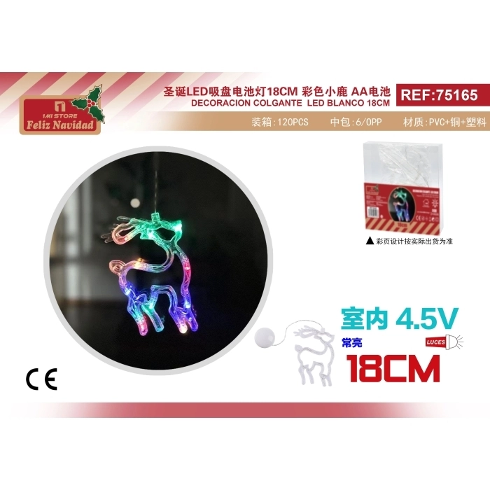 DECORACION COLGANTE LED BLANCO 18CM MULTICOLOR DECORACION COLGANTE LED BLANCO 18CM MULTICOLOR