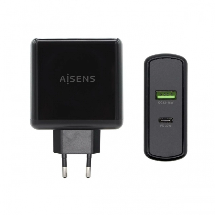 Cargador USB Pared Aisens PD 3.0 48 W USB-C Negro