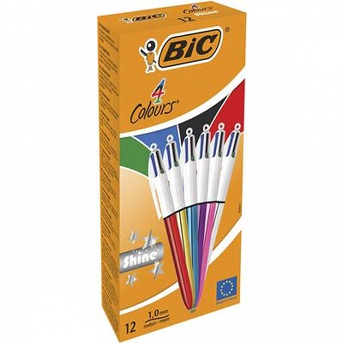 Set de Bolígrafos Bic Shine Silver 12 Piezas 1 unidad