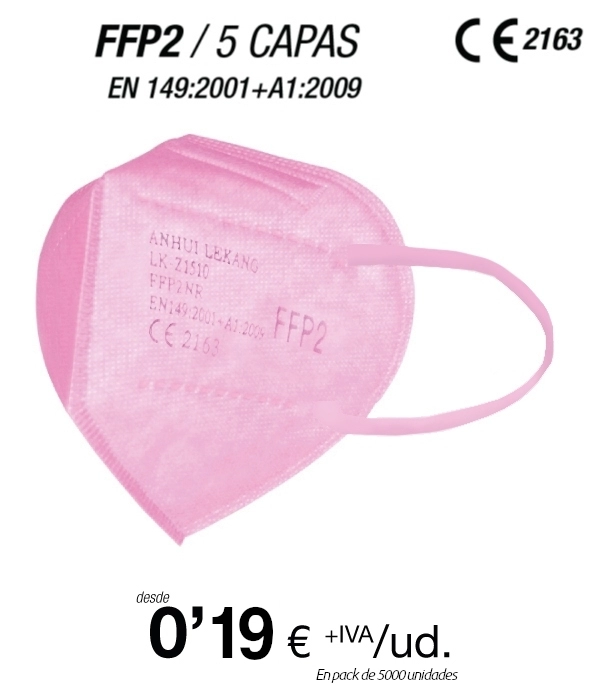 Mascarillas FFP2 Rosa Claro, con certificación europea Mascarillas FFP2 Rosa Claro, con certificación europea