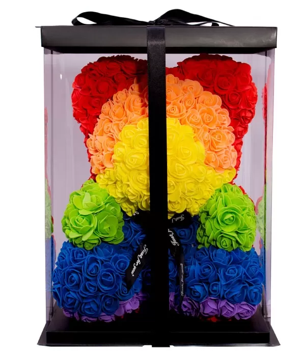 Oso de Rosas goma EVA de Colores de 40cm con caja de regalo Oso de Rosas goma EVA de Colores de 40cm con caja de regalo
