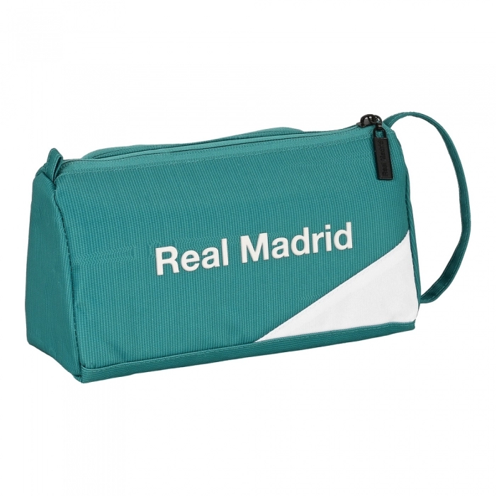Estuche Escolar Real Madrid C.F. Blanco Verde Turquesa (20 X 11 X