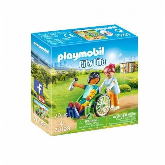 Playset Playmobil City Life Patient in Wheelchair 20 Piezas