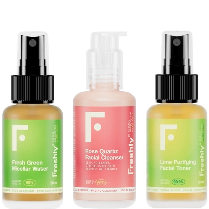 Set Mini Cleanser Trio Rose Quartz 50ml + Fresh Green 50ml + Lime Purifying 50ml Set Mini Cleanser Trio Rose Quartz 50ml + Fresh Green 50ml + Lime Purifying 50ml