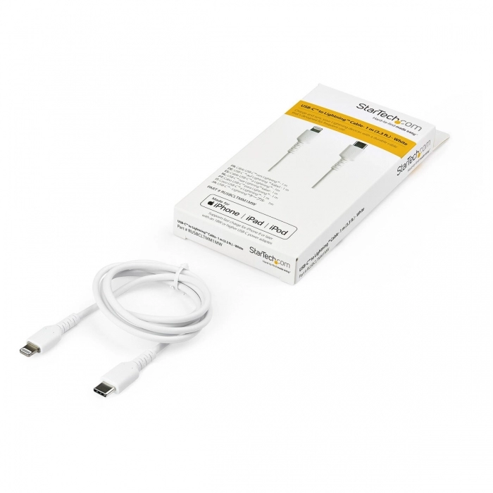 Cable USB a Lightning Startech RUSBCLTMM1MW         Blanco