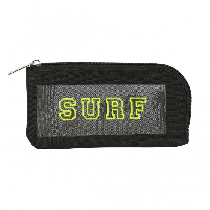 Estuche Escolar Safta Surf Negro (23 x 11 x 1 cm)