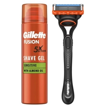 Set Gillette Maquinilla Fusion5 1ud + Shave Gel Sensitive 200ml