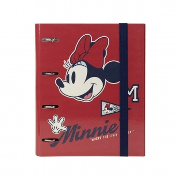 Carpeta de anillas Minnie Mouse A4 Rojo (26 x 32 x 4 cm)
