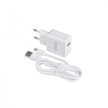 Cargador de Pared + Cable Micro USB C DCU 66826 Blanco (1 m)