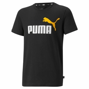 Camiseta Deportiva de Manga Corta Puma Essentials+ Two-Tone Logo Negro
