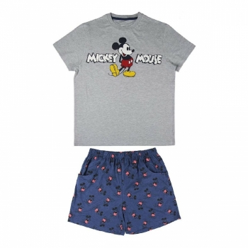 Pijama de Verano Mickey Mouse Gris Azul