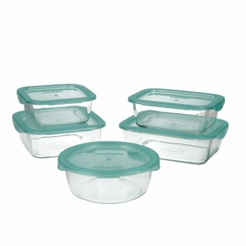 Set de Fiambreras Luminarc Keep'n Lagon Cristal Bicolor (5 pcs)