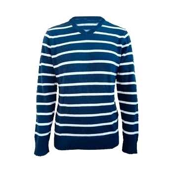 Suéter de Punto a Rayas Azul Marino