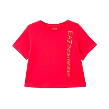 Camiseta Crop Top EA7 Rose Red