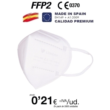 Mascarillas FFP2 Made in Spain Calidad Premium con certificado 0370-5793-PPE/C2