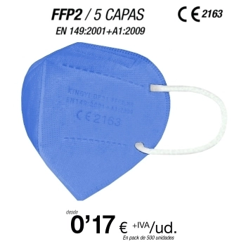 FFP2 Color Azul Electrico con certificacion europea