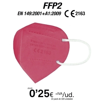 FFP2 Rojo Burdeos con certificacion europea