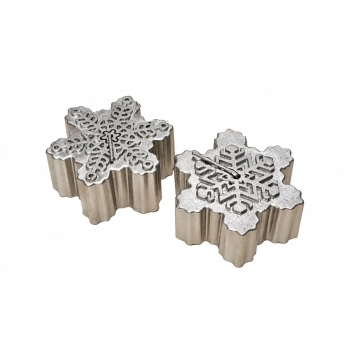 Set 2 Velas de Navidad Copo de Nieve