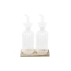 Set de Aceitera y Vinagrera DKD Home Decor Natural Transparente Acacia Vidrio de