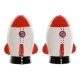 Salero con Tapa DKD Home Decor Blanco Rojo Dolomita (2 pcs)